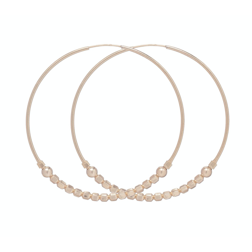 Flirty Endless Gold 2” Hoop – 3mm Bead Gold