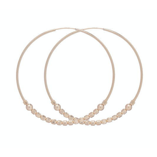 Flirty Endless Gold 2” Hoop – 3mm Bead Gold