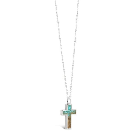 Cross Necklace - Turquoise Gradient