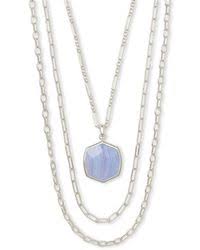 Davis Silver Multistrand Necklace in Blue Lace Agate