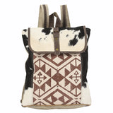 LB107 - Hair on Hide Leather and Canvas Backpack
