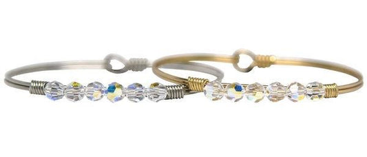 Luca + Danni Beaded Bangle - Clear Crystal AB