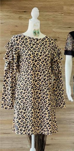 Ruffle Leopard Dress