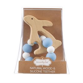 BLUE BUNNY WOOD & SILICONE TEETHER