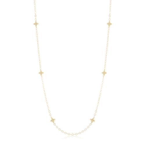 41" Necklace Simplicity Chain Gold - Classic Beaded Signature Cross Gold