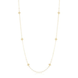 41" Necklace Simplicity Chain Gold - Classic Beaded Signature Cross Gold