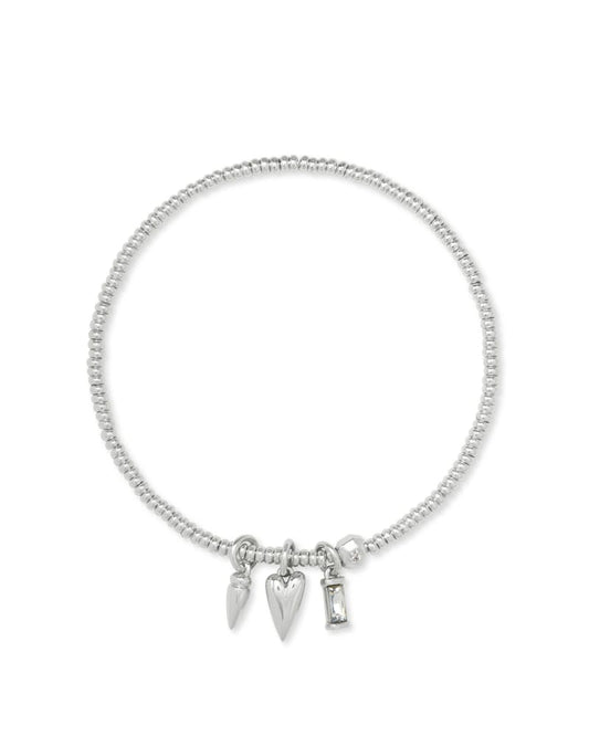 Zoey Stretch Charm Bracelet In Silver