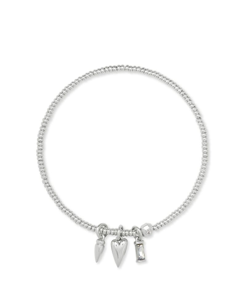 Zoey Stretch Charm Bracelet In Silver