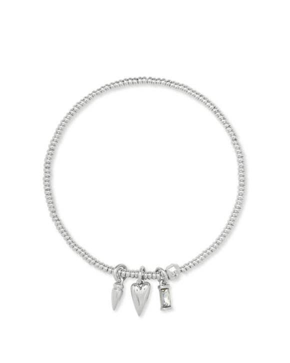Zoey Stretch Charm Bracelet In Silver