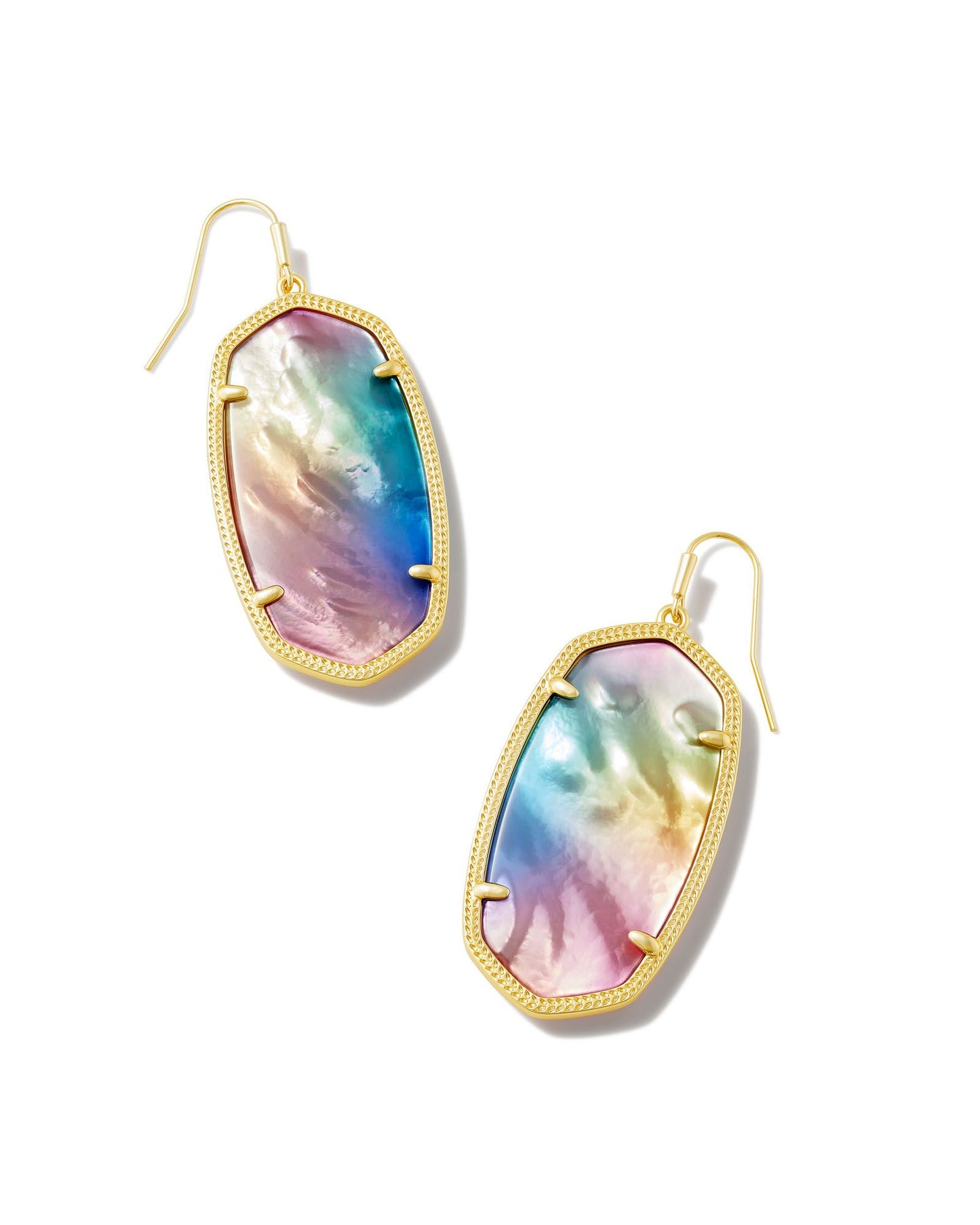 Danielle Gold Drop Earrings in Yellow Watercolor Illusion