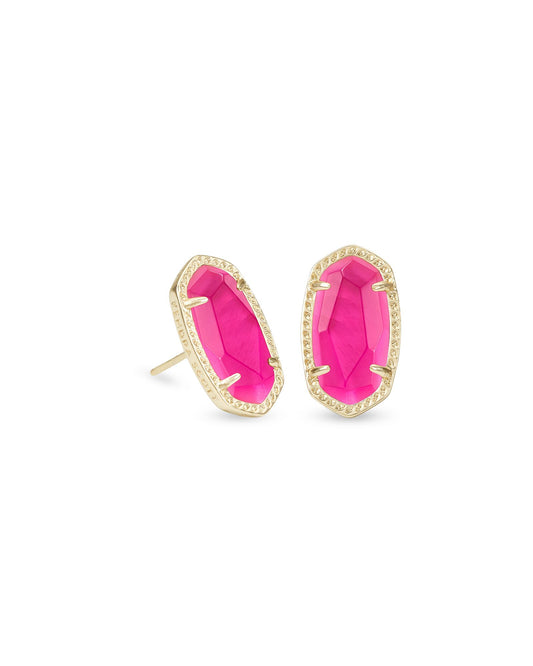 Ellie Gold Stud Earrings in Azalea Illusion